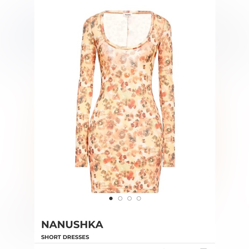 Nanushka Cathleen Animal Print Mini Dress In Orange Sz  M NWT❤️